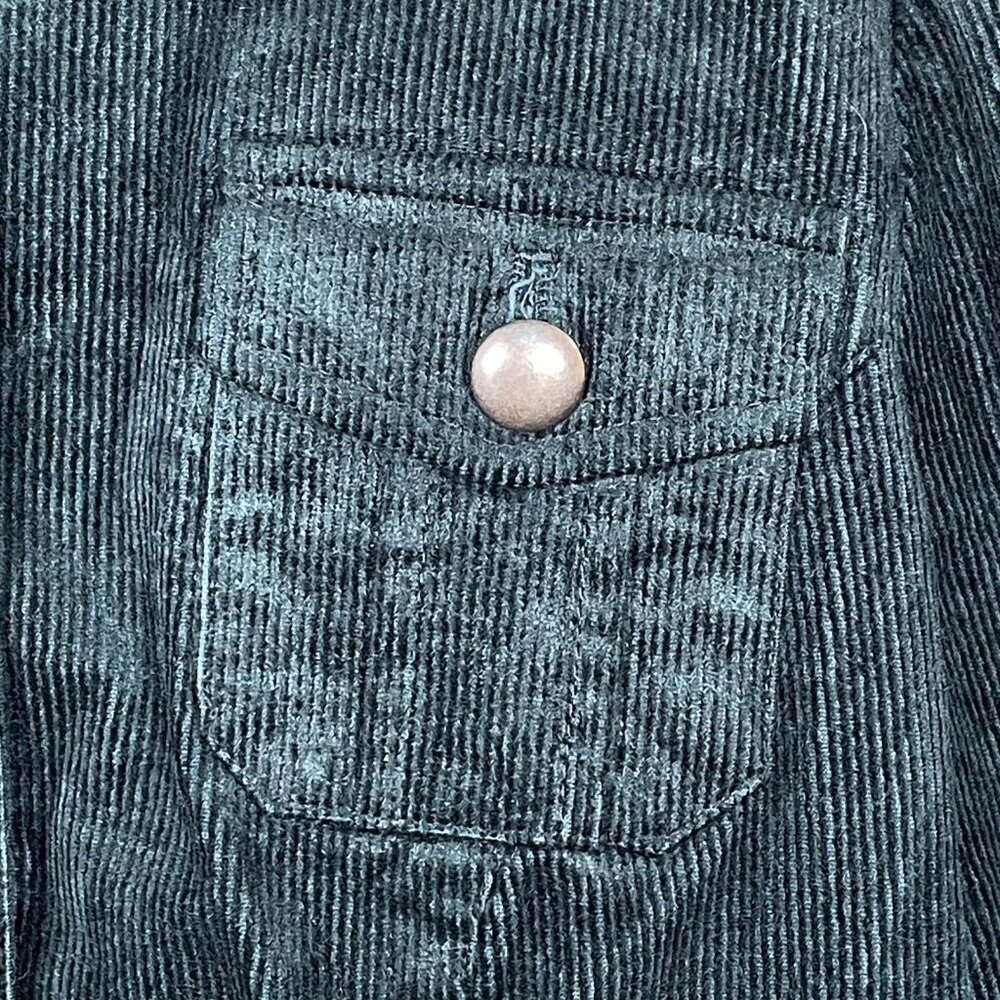 INC Petite Dark Green Corduroy Military Jacket Lined Cropped M - Picture 6 of 13